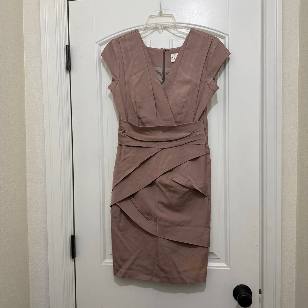 Reiss Lola Dusty Pink Taupe Bandage Cocktail Dress US Size 6